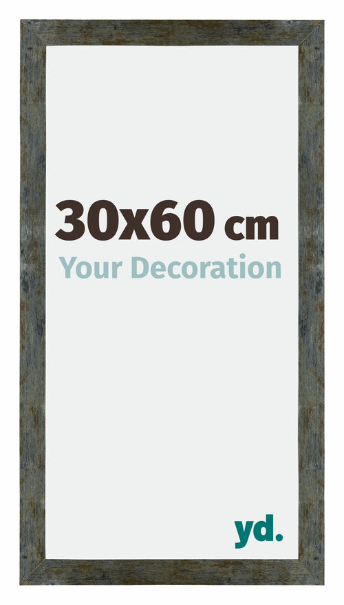 Mura MDF Photo Frame 30x60cm Blue Gold Melange Front Size | Yourdecoration.co.uk