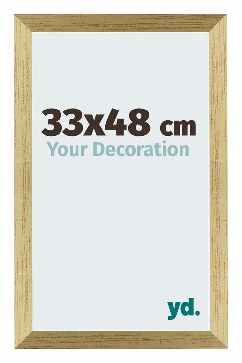 Mura MDF Photo Frame 33x48cm Or Brillant Front Size | Yourdecoration.co.uk