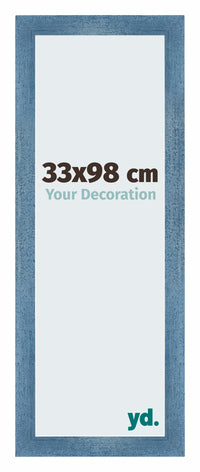 Mura MDF Photo Frame 33x98cm Bleu Brillant Patiné Front Size | Yourdecoration.co.uk
