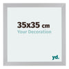 Mura MDF Photo Frame 35x35cm Silver Matte Front Size | Yourdecoration.co.uk
