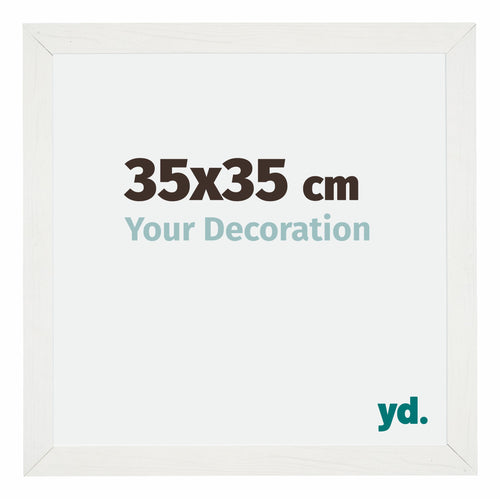 Mura MDF Photo Frame 35x35cm White Wiped Front Size | Yourdecoration.co.uk