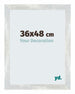 Mura MDF Photo Frame 36x48cm Silver Shiny Vintage Front Size | Yourdecoration.co.uk