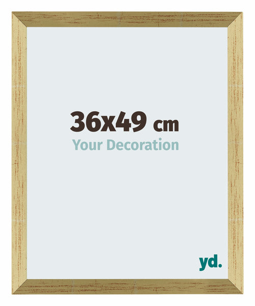 Mura MDF Photo Frame 36x49cm Or Brillant Front Size | Yourdecoration.co.uk
