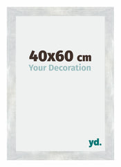 Mura MDF Photo Frame 40x60cm Silver Glossy Vintage Front Size | Yourdecoration.co.uk