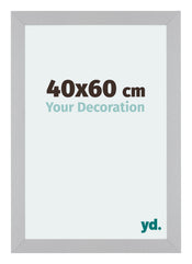Mura MDF Photo Frame 40x60cm Silver Matte Front Size | Yourdecoration.co.uk