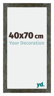 Mura MDF Photo Frame 40x70cm Blue Gold Melange Front Size | Yourdecoration.co.uk