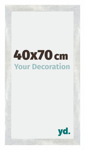 Mura MDF Photo Frame 40x70cm Silver Glossy Vintage Front Size | Yourdecoration.co.uk