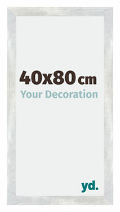 Mura MDF Photo Frame 40x80cm Silver Glossy Vintage Front Size | Yourdecoration.co.uk