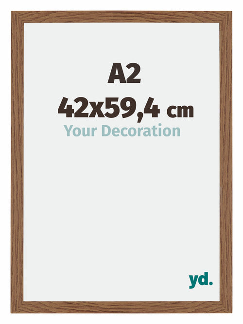 Mura MDF Photo Frame 42x59 4cm A2 Oak Rustic Front Size | Yourdecoration.co.uk