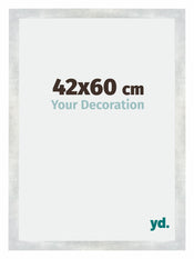 Mura MDF Photo Frame 42x60cm Silver Glossy Vintage Front Size | Yourdecoration.co.uk