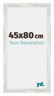 Mura MDF Photo Frame 45x80cm Silver Glossy Vintage Front Size | Yourdecoration.co.uk