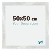 Mura MDF Photo Frame 50x50cm Silver Glossy Vintage Front Size | Yourdecoration.co.uk