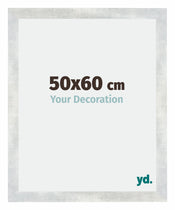 Mura MDF Photo Frame 50x60cm Silver Glossy Vintage Front Size | Yourdecoration.co.uk