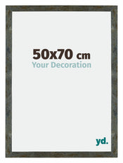 Mura MDF Photo Frame 50x70cm Blue Gold Melange Front Size | Yourdecoration.co.uk