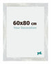 Mura MDF Photo Frame 60x80cm Silver Glossy Vintage Front Size | Yourdecoration.co.uk