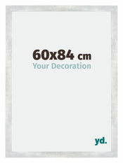 Mura MDF Photo Frame 60x84cm Silver Glossy Vintage Front Size | Yourdecoration.co.uk