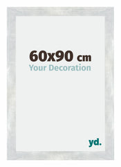 Mura MDF Photo Frame 60x90cm Silver Glossy Vintage Front Size | Yourdecoration.co.uk