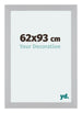 Mura MDF Photo Frame 62x93cm Silver Matte Front Size | Yourdecoration.co.uk