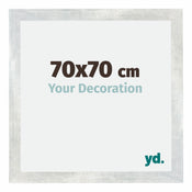 Mura MDF Photo Frame 70x70cm Silver Glossy Vintage Front Size | Yourdecoration.co.uk