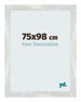 Mura MDF Photo Frame 75x98cm Silver Shiny Vintage Front Size | Yourdecoration.co.uk