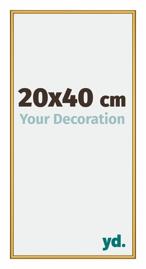 New York Aluminium Photo Frame 20x40cm Gold Shiny Front Size | Yourdecoration.co.uk