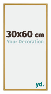 New York Aluminium Photo Frame 30x60cm Gold Shiny Front Size | Yourdecoration.co.uk