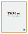 New York Aluminium Photo Frame 35x45cm Gold Shiny Front Size | Yourdecoration.co.uk