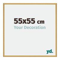 New York Aluminium Photo Frame 55x55cm Gold Shiny Front Size | Yourdecoration.co.uk