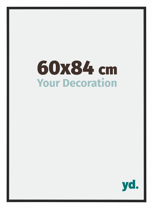 New York Aluminium Photo Frame 60x84cm Black Matt Front Size | Yourdecoration.co.uk