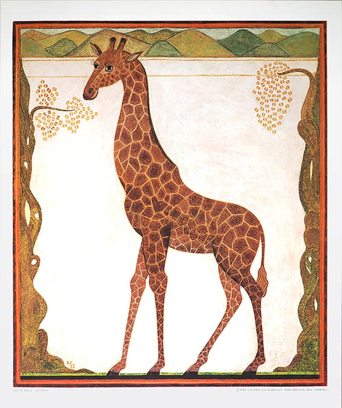 PGM BR 14 Beate Rose Giraffe Art Print 52x62cm | Yourdecoration.co.uk