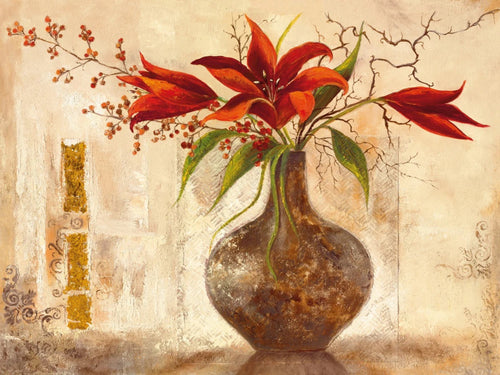 PGM FAD 39 Anna Field Red Lilies Art Print 80x60cm | Yourdecoration.co.uk