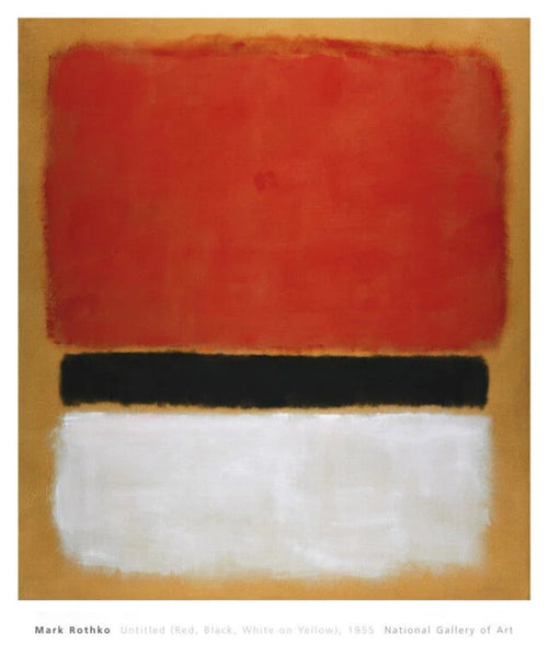 PGM MKR 219 Mark Rothko Untitled Red Black White on Yellow 1955 Art Print 71x865cm | Yourdecoration.co.uk