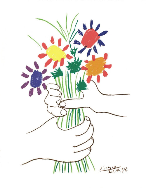 PGM PP 820 Pablo Picasso Bouquet Art Print 60x80cm | Yourdecoration.co.uk