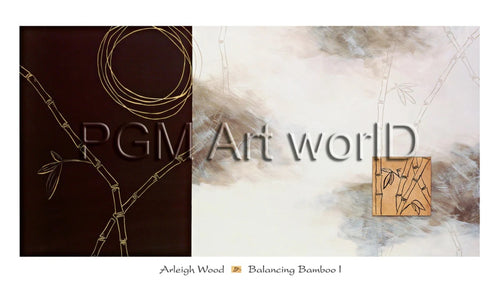 PGM WAH 100 Arleigh Wood Balancing Bamboo I Art Print 99x56cm | Yourdecoration.co.uk