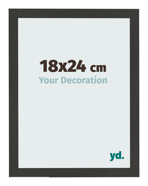 Photo Frame 18x24cm Black Woodgrain MDF Bologna Front Size | Yourdecoration.co.uk