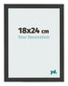 Photo Frame 18x24cm Black Woodgrain MDF Bologna Front Size | Yourdecoration.co.uk