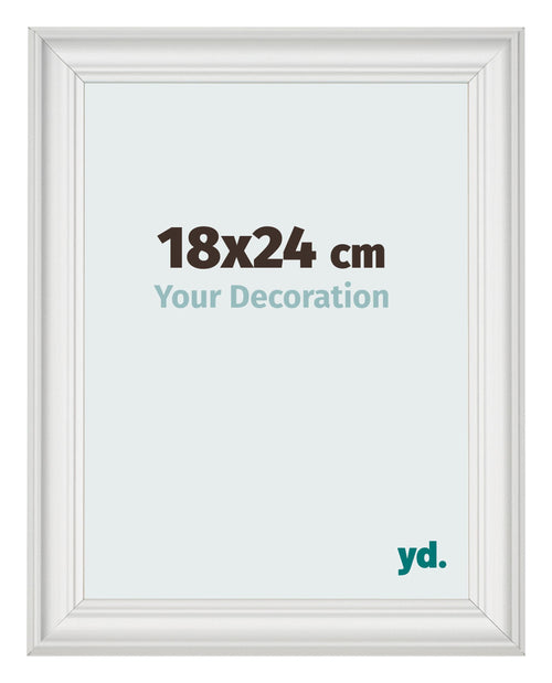Photo Frame 18x24cm White Swept MDF Lazio Front Size | Yourdecoration.co.uk