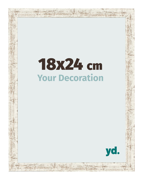 Photo Frame 18x24cm White Vintage MDF Bologna Front Size | Yourdecoration.co.uk