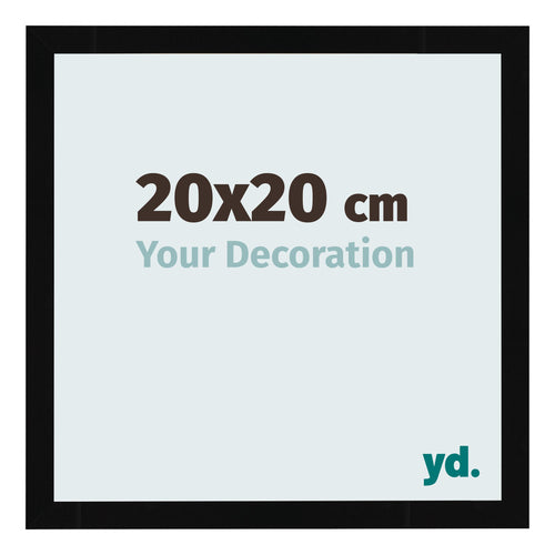 Photo Frame 20x20cm Black High Gloss MDF Bologna Front Size | Yourdecoration.co.uk
