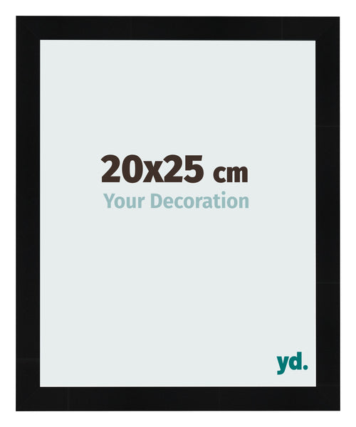 Photo Frame 20x25cm Black Silver Polished MDF Pisa Front Size | Yourdecoration.co.uk