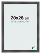 Photo Frame 20x28cm Black Silver Polished MDF Pisa Front Size | Yourdecoration.co.uk