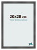 Photo Frame 20x28cm Black Silver Polished MDF Pisa Front Size | Yourdecoration.co.uk