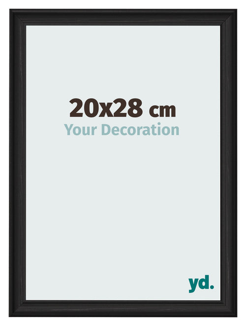 Photo Frame 20x28cm Black Woodgrain MDF Lazio Front Size | Yourdecoration.co.uk