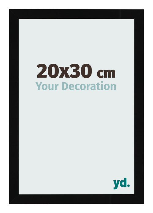 Photo Frame 20x30cm Black High Gloss MDF Bologna Front Size | Yourdecoration.co.uk