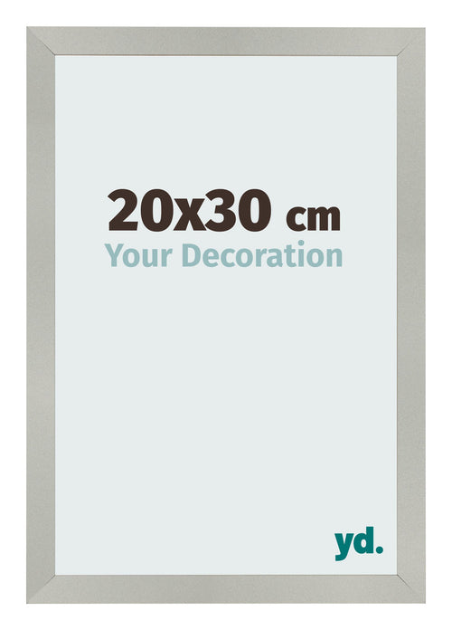 Photo Frame 20x30cm Silver Matte MDF Bologna Front Size | Yourdecoration.co.uk