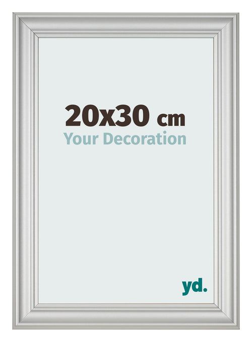Photo Frame 20x30cm Silver Matte MDF Lazio Front Size | Yourdecoration.co.uk