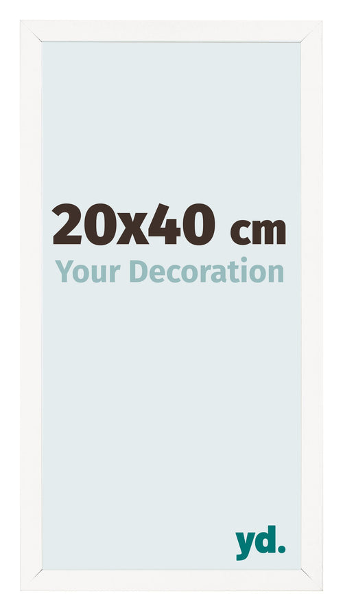 Photo Frame 20x40 cm White High Gloss MDF Bologna Front Size | Yourdecoration.co.uk