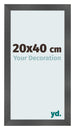 Photo Frame 20x40cm Black Silver Polished MDF Pisa Front Size | Yourdecoration.co.uk