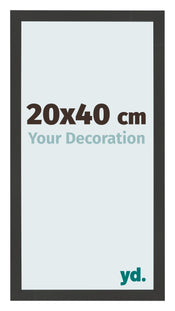 Photo Frame 20x40cm Black Woodgrain MDF Bologna Front Size | Yourdecoration.co.uk