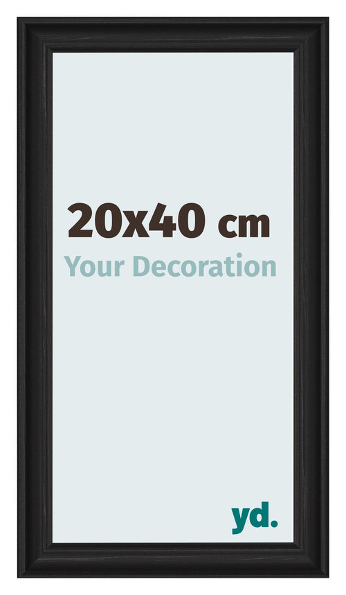 Photo Frame 20x40cm Black Woodgrain MDF Lazio Front Size | Yourdecoration.co.uk